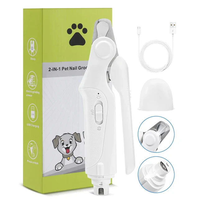 Professional 2-in-1 LED Pet Nail Clipper Grinder