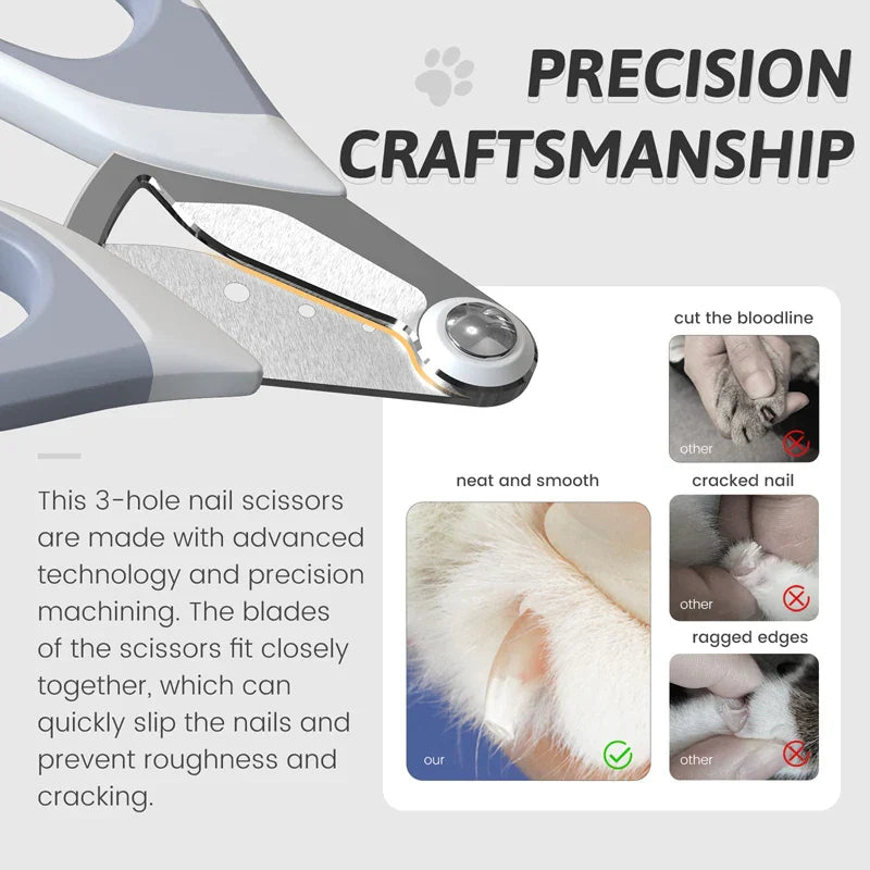 Professional Pet Nail Clippers with 3 Cutting Holes