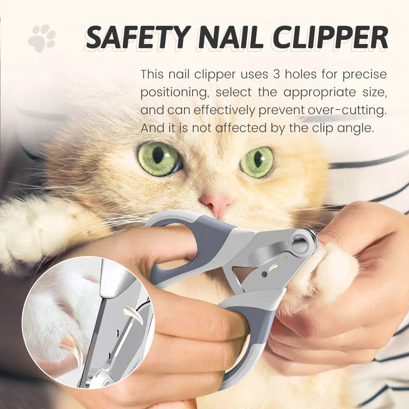 Professional Pet Nail Clippers with 3 Cutting Holes