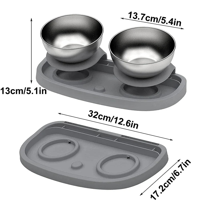 Elevated Stainless Steel Cat Feeder