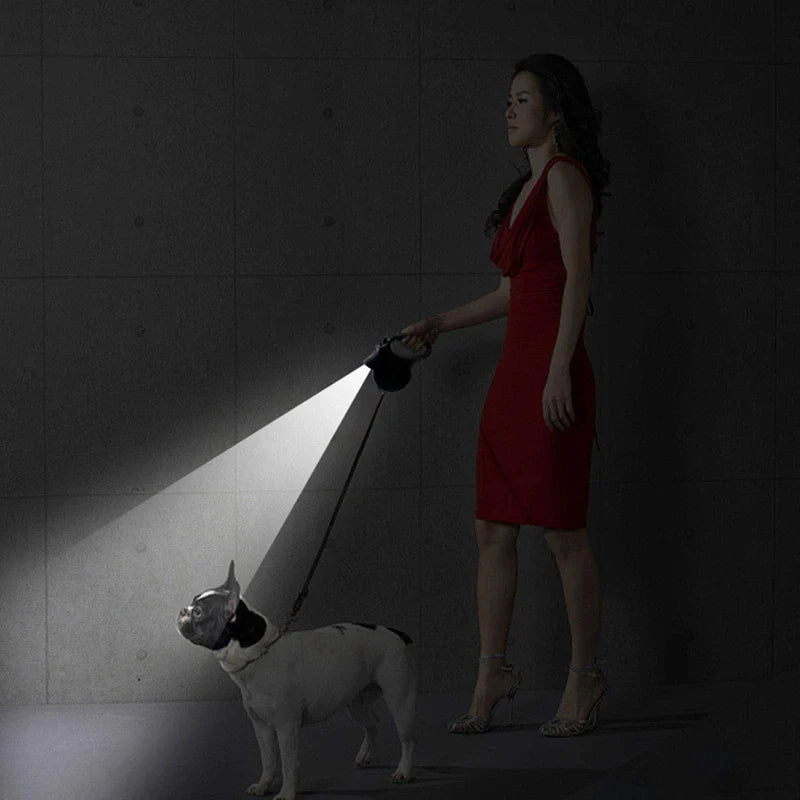 Retractable Dog Leash with Flashlight