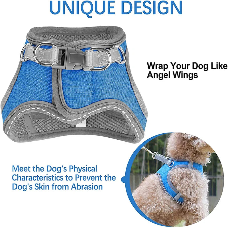 Reflective Step-In Dog Harness Leash Set