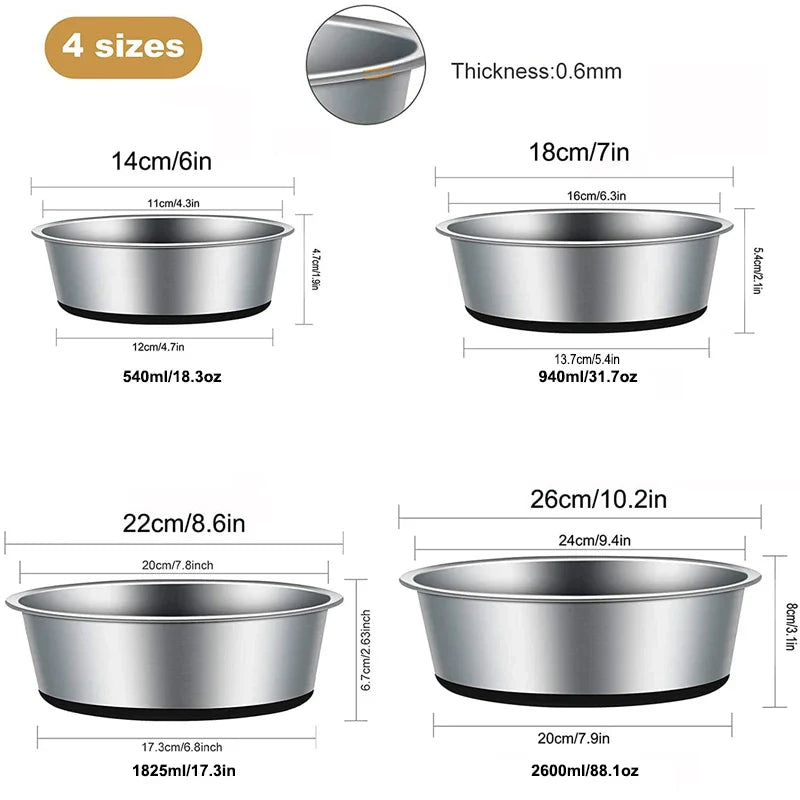 Non-Slip Stainless Steel Dog Bowl