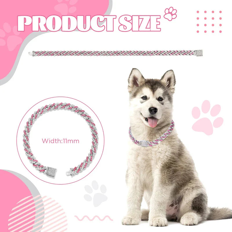 Sturdy Diamond Dog Chain Collar