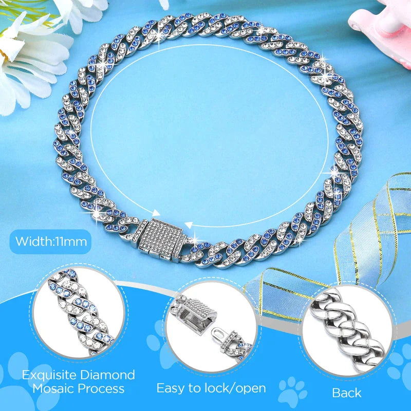 Sturdy Diamond Dog Chain Collar