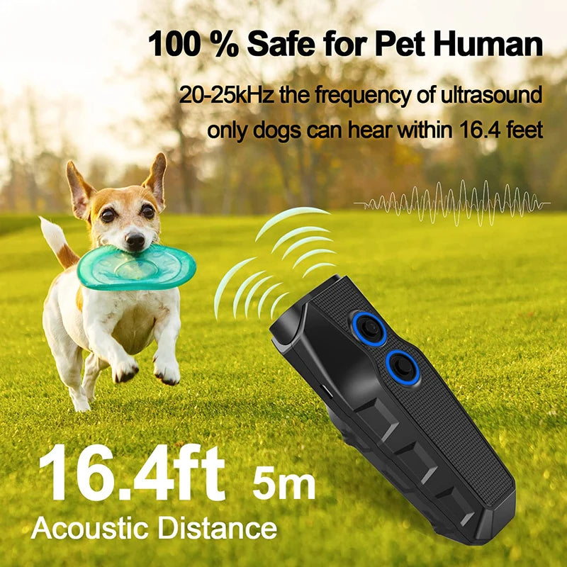 Ultrasonic Dog Repeller with LED Flashlight