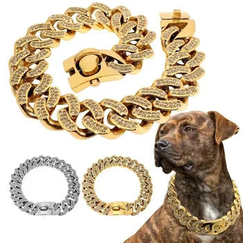 32MM Diamond Dog Collar Chain for Bulldogs, Cats, Puppies