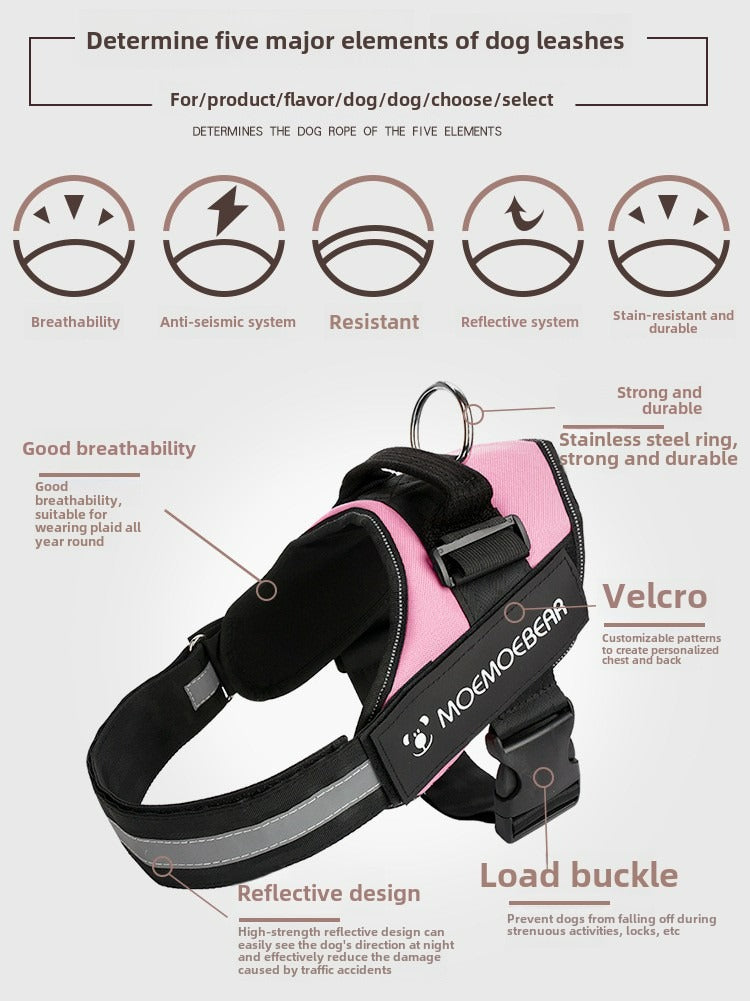 Anti-Burst Dog Chest Strap for Small & Medium Dogs