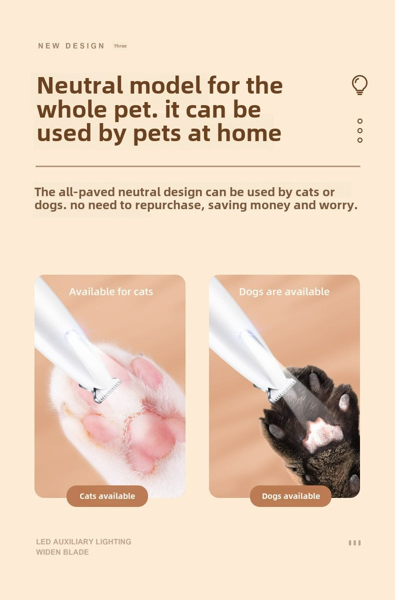 Waterproof LED Light Dog & Cat Foot Shaver