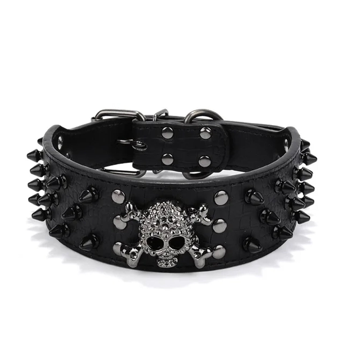Spiked Studded Leather Bullet Rivets Dog Collar