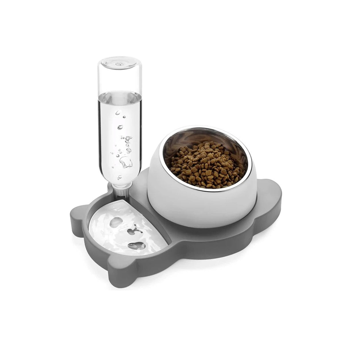 Stainless Steel Raised Pet Food & Water Bowl Set