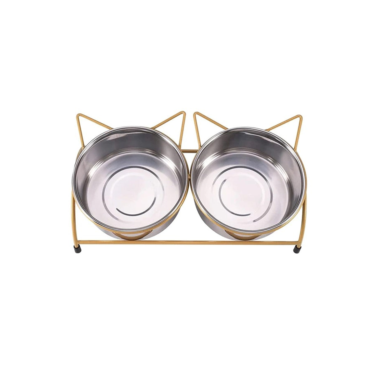 Tilted Double Bowls With Stainless Steel Stand