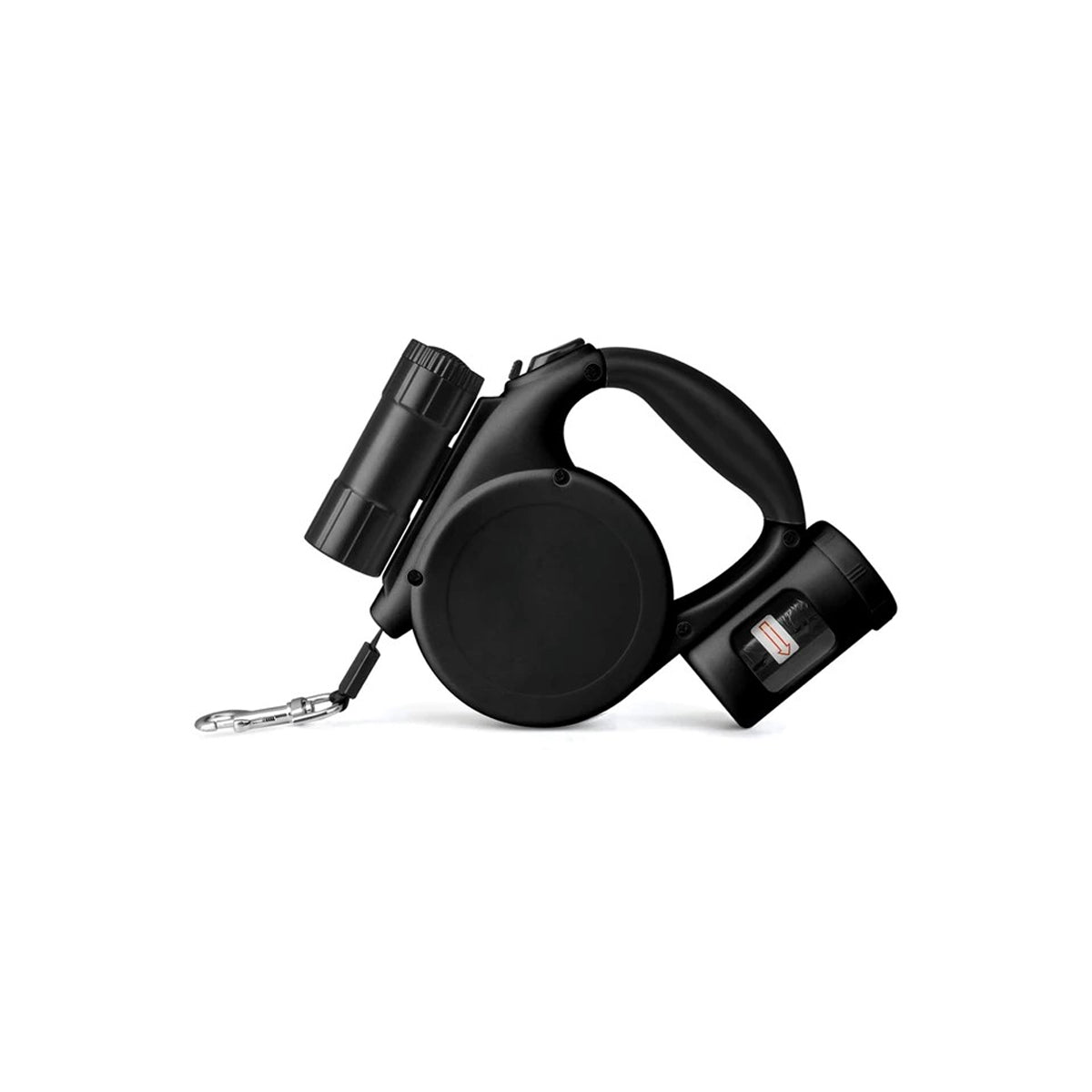 Retractable Dog Leash with Poop Bag Holder & Flashlight