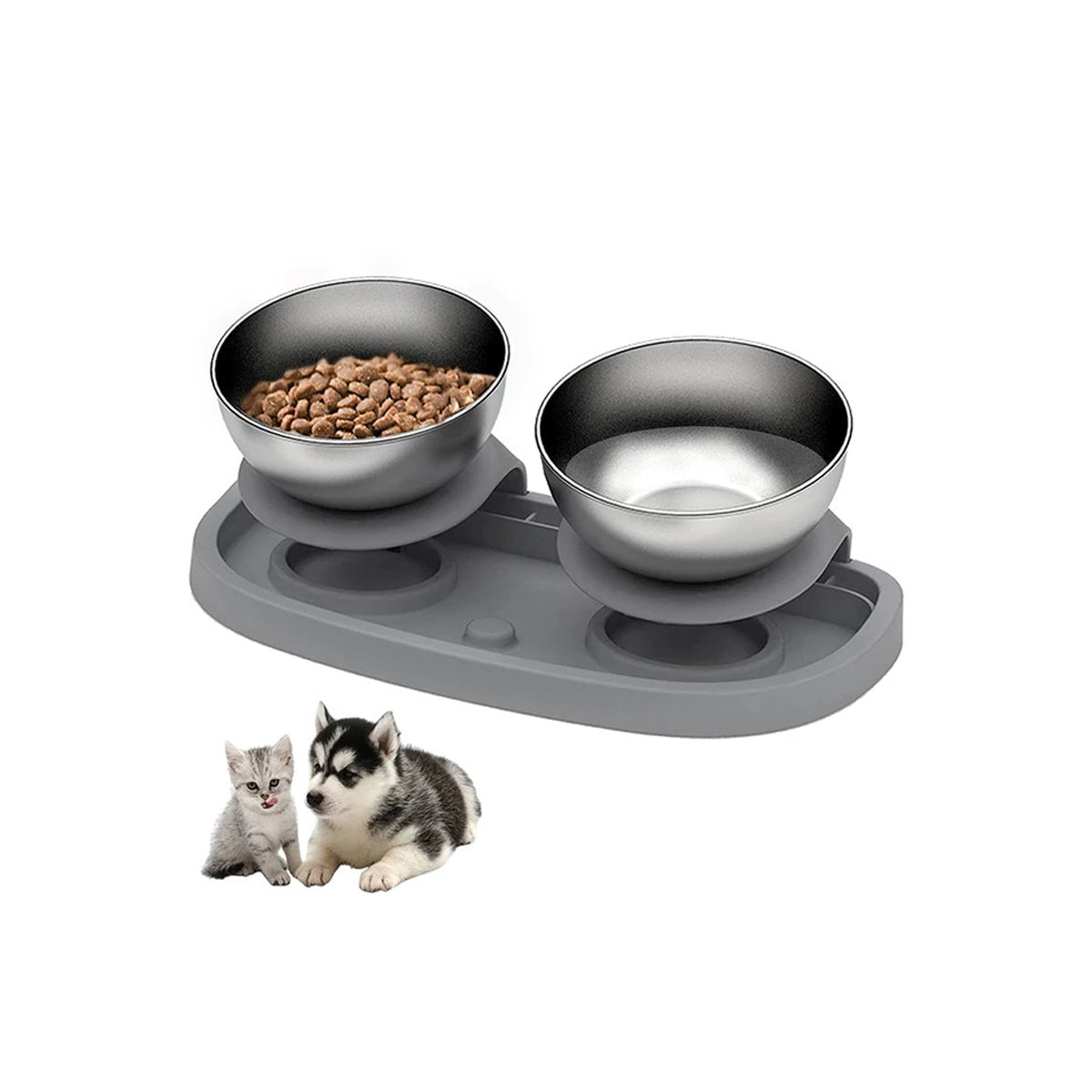 Elevated Stainless Steel Cat Feeder