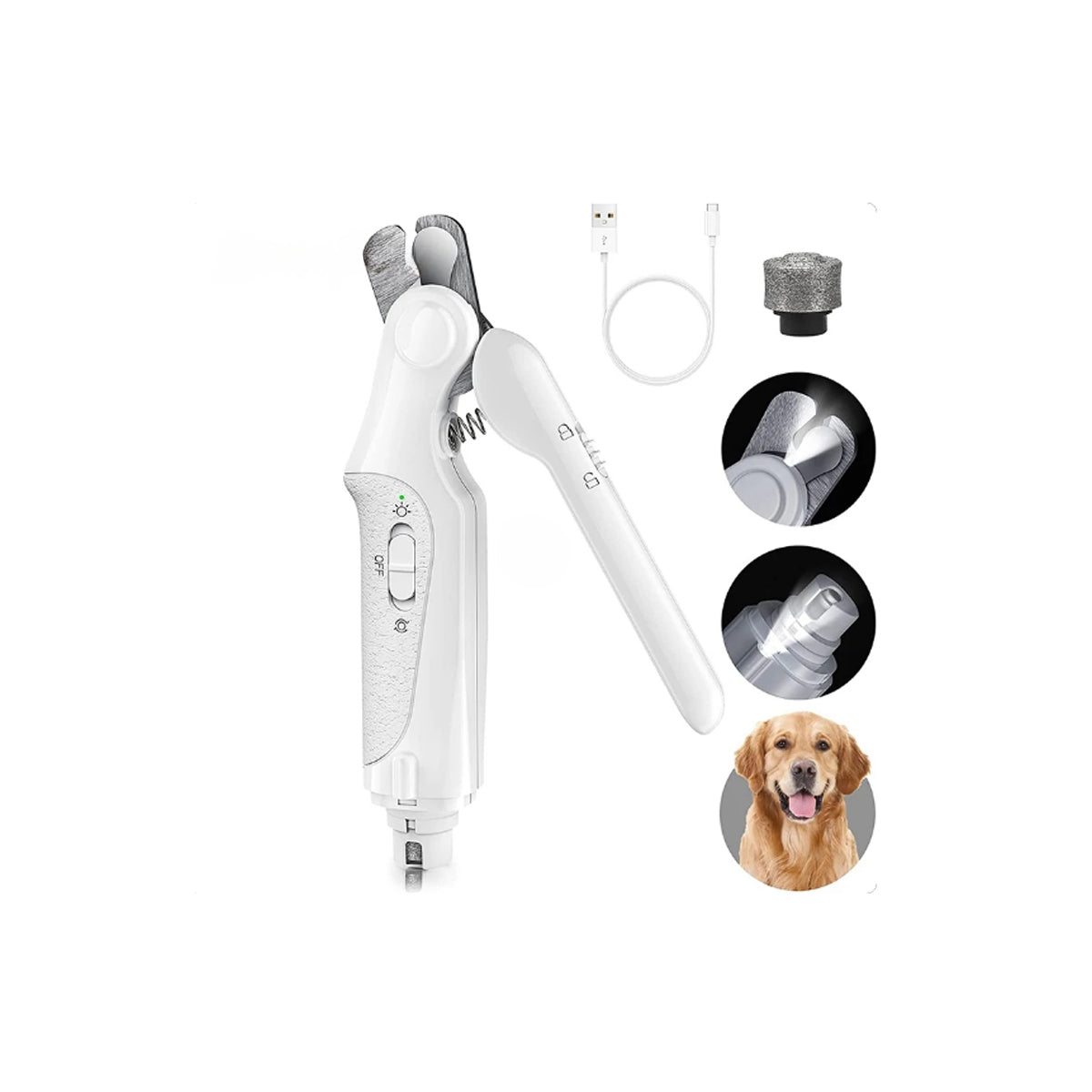 Professional 2-in-1 LED Pet Nail Clipper Grinder