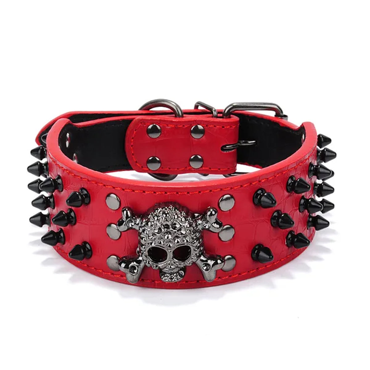 Spiked Studded Leather Bullet Rivets Dog Collar