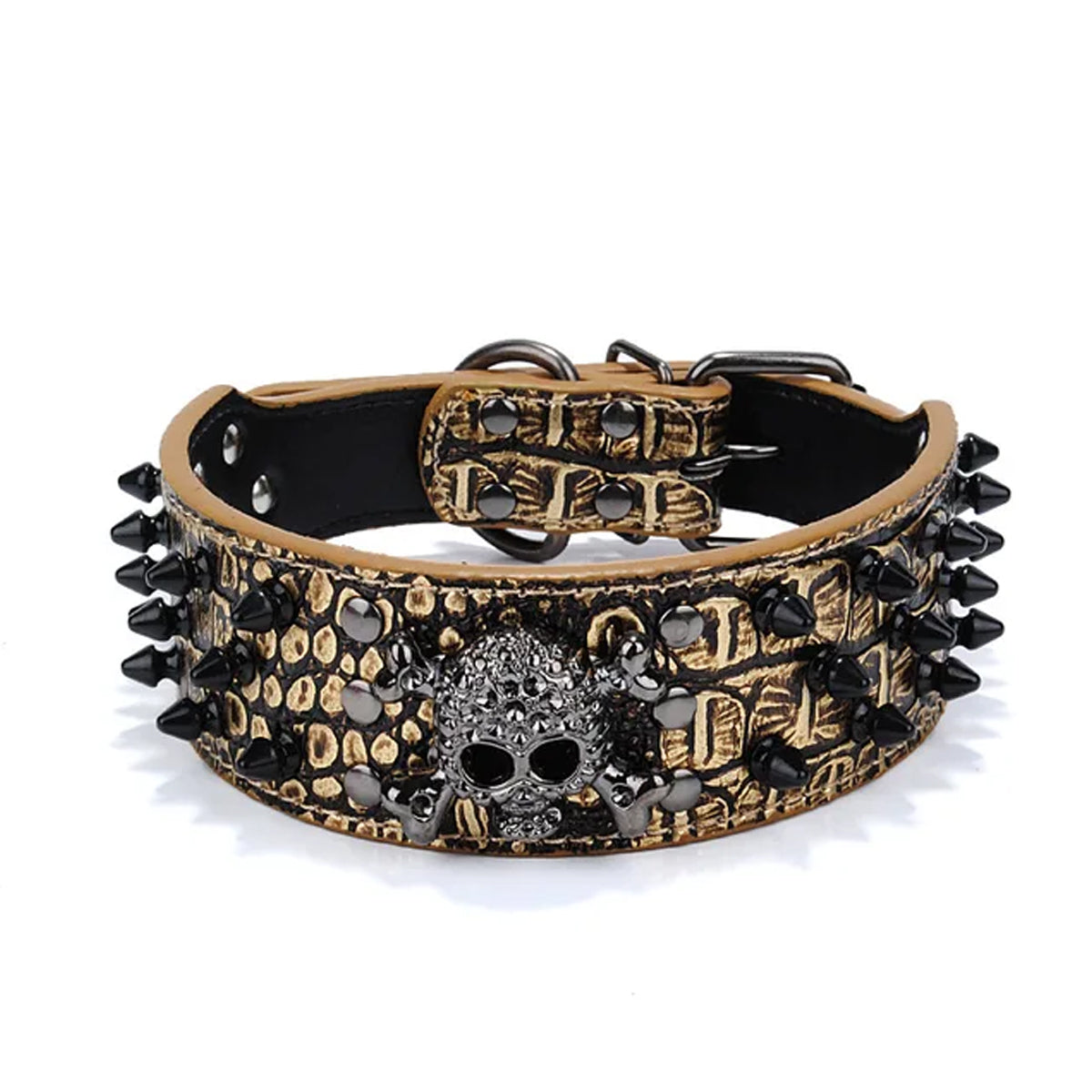 Spiked Studded Leather Bullet Rivets Dog Collar