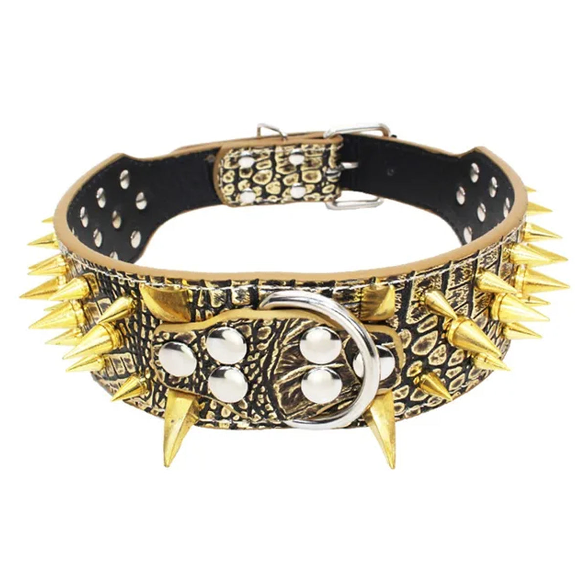 Spike Pet Collar With Hand Holding Rope