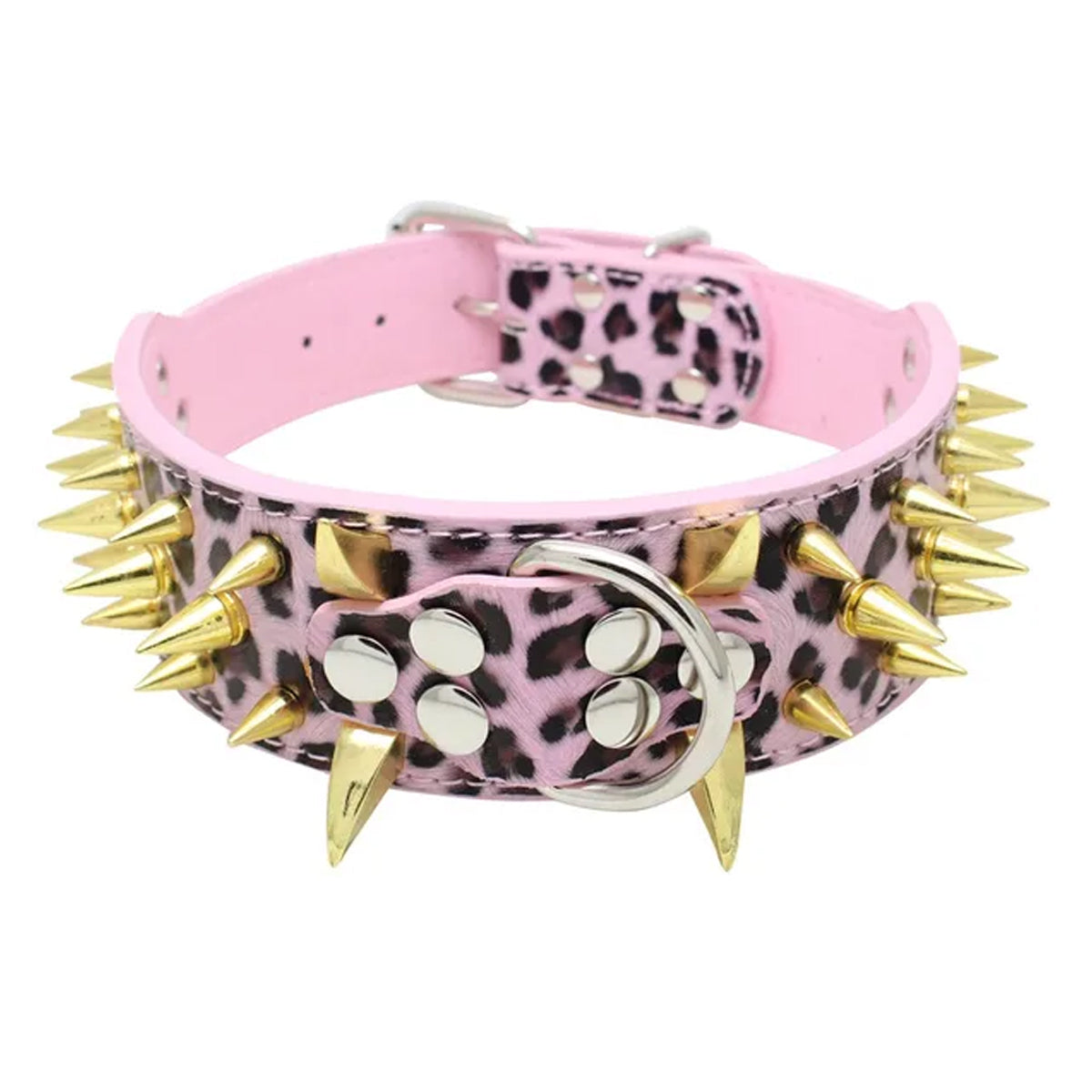 Spike Pet Collar With Hand Holding Rope