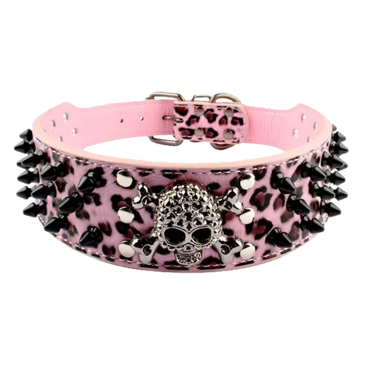 Spiked Studded Leather Bullet Rivets Dog Collar